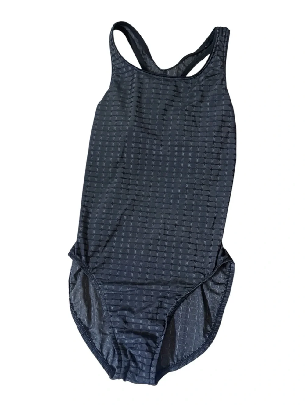 Nike Girls' Black Textured Racerback One-Piece Swim